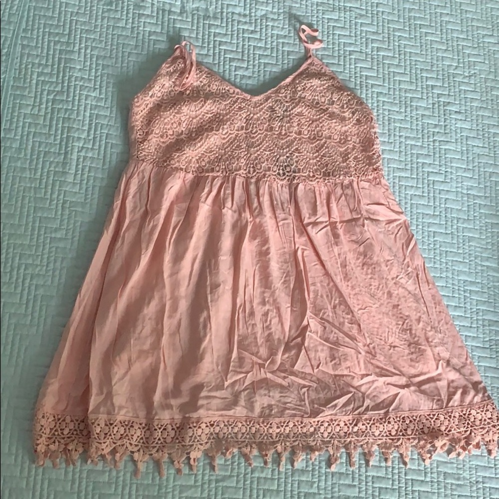 Light Pink Baby doll dress with lace accent